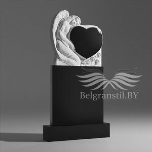 Комплекс на могилу №130 - Памятник с сердцем из мрамора №14