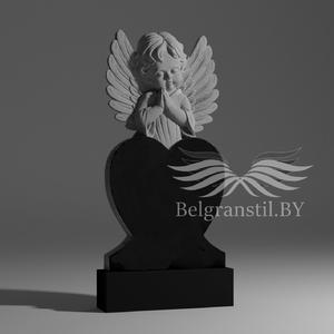 Вертикальный одиночный памятник №О33 - Памятник Сердце из гранита №18