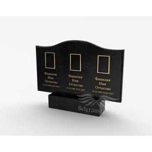 Тройные памятники - Тройной памятник из гранита №T2